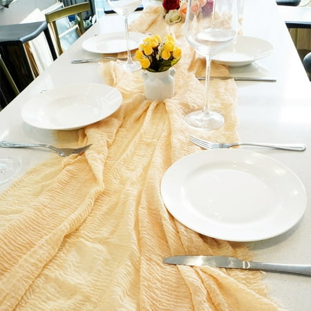

2 Pieces 35x70.8 Inches Cheesecloth Table Runner Gauze for Wedding Decoration