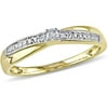 Miabella Diamond Accent 10kt Yellow Gold Cross-Over Promise Ring