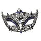 thumbnail image 5 of Máscara de mascarada con accesorios, máscara para ojos con diamantes de imitación, máscara de graduación, cubierta facial de media cara azul, 5 of 9