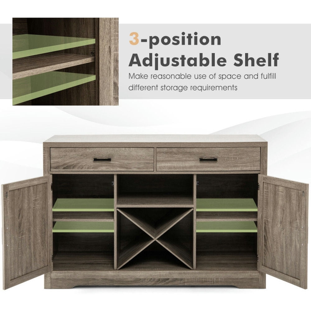 Finihen Kitchen Storage Cabinet, Buffet Sideboard, Buffet Sideboard Storage Cabinet with Spacious Table Top, for Dining Room, Kitchen, Living Room, Gray Finihen Kitchen Storage Cabinet, Buffet Sideboard, Buffet Sideboard Storage Cabinet with Spacious Table Top, for Dining Room, Kitchen, Living Room, Gray