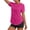Hot Pink women's short sleeve t-shirt a1, variant on Women's Short Sleeve T-Shirt Round Neck Casual Tee Curved Hem Solid Color Workout Top Everyday Basic Shirts, Black 2XL