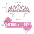 thumbnail image 5 of Birthday Crown and Sash for Women - Rose Gold Rhinestone Tiara Set and Sash for Decorations, 5 of 7