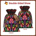 thumbnail image 2 of Rocae Colorful Floral Embroidery Mexican Print Christmas Drawstring Linen Gift Bag with Drawstrings Treat Bag Goody Present Bags for Christmas Party Favor, 2 of 8
