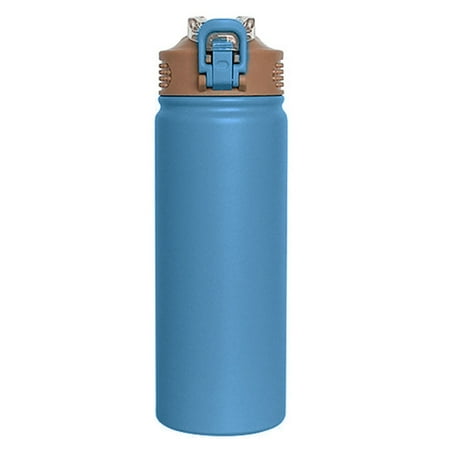 

530/750ml Thermal Mug with Straw Leak-proof Stainless Steel Insulating Mug Portable Thermal Bottle BPA-Free Drinking Bottle for Sports Outdoors School Bicycle Office for Carbonated Drinks Blue 530ML