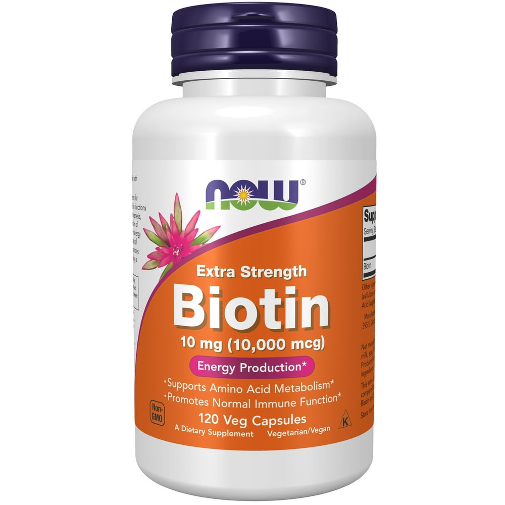 NOW Supplements, Biotin 10 mg (10,000 mcg), Extra Strength, Energy