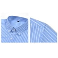 thumbnail image 5 of Dresfit Button Down Shirt Men Striped Dress Shirts Summer Anti Wrinkle Long Sleeve Solid Shirt 2026 Muscle Fit Slim Fit Work Formal Tops Light Blue L, 5 of 7