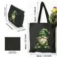 thumbnail image 3 of COMIO Shoulder Bag St Patricks Day Gnome 2 Pcs Canvas Tote Bags Cute Aesthetic Tote Bags with Zipper, 3 of 8