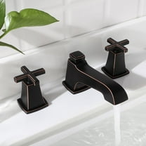 EZANDA Widespread 2-handle Bathroom Faucet With Drain Assembly,Brushed Nickel,Oil Rubbed Bronze