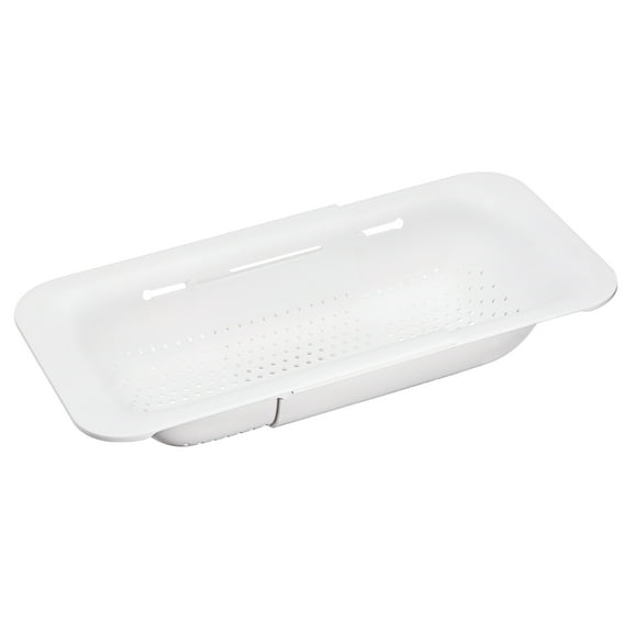 Unique Bargains Collapsible Colander Kitchen Over the Sink Drain Strainer Extendable Basket for Fruits Vegetables Pasta White