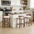 thumbnail image 3 of Nordic Style Solid Wood Bar Stool Set of 2 - High Stool for Home Kitchen Island & Bar, Comfortable & Stable, 3 of 10