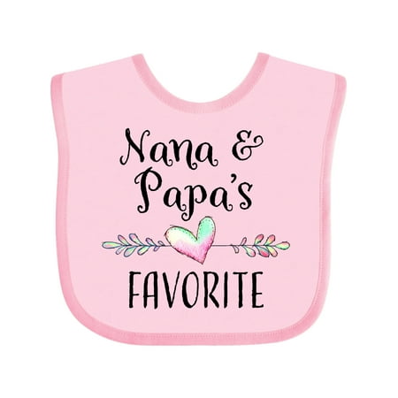 

Inktastic Nana and Papa s Favorite- Heart Grandchild Gift Baby Boy or Baby Girl Bib