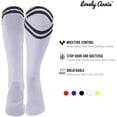 thumbnail image 3 of Lovely Annie Boys' 2 Pairs Knee High Sports Socks for Baseball/Soccer/Lacrosse 002 XS White, 3 of 3