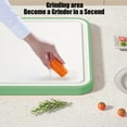 thumbnail image 6 of Cutting Board | Thickened Anti-Spill, Double-Sided Use, Non-Slip, Food Grade Polypropylene, Grinder Feature | Easy Clean | Hanging Hook | 14.57x10.24x0.39in | Green Orange, 6 of 8
