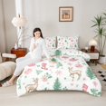 thumbnail image 4 of Castle Fairy Child Christmas Tree 2pcs Bedding Comforter Set,Flower Deer Twin Comforter Sets,Festival Xmas Breathable Bedding Set,Breathable Home Decor, 4 of 8