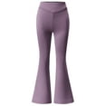 thumbnail image 2 of TrendOFT Purple Flare Uniform Pants for Girls Flat Front Slim Flared Leg Dress Pants Pull-on High Stretchy School Uniform Pant with Pockets 9-10 Years, 2 of 6
