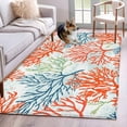 thumbnail image 3 of Retro Ocean Area&nbsp;Rug 3x5ft Coral Orange Blue Green Nautical Coastal Non-Slip&nbsp;Washable Square&nbsp;Rugs Soft Felt Indoor Floor Mat for Bedroom Kitchen Living Room Bathroom, 3 of 9
