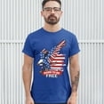 thumbnail image 3 of Tee Hunt Diving Bald Eagle T-Shirt Born to Be Free American Flag 4th of July Men's Tee, Blue, 3X-Large, 3 of 5