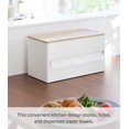 thumbnail image 2 of Yamazaki Home Rin Kitchen Paper Holder Rin L | One-Handed Tear Design, Concealed Storage, Fits Rolls Up To 6"" - Steel + Wood, 2 of 5