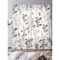 thumbnail image 3 of Brown Beige Botanical Sheer Curtains 96 Inch Length 2 Panels Set Window Treatments, Watercolor Spring Floral Summer Leaf Rod Pocket Semi Curtains for Living Room/Bedroom/Kitchen Décor, 104"W x 96"L, 3 of 7