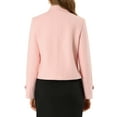 thumbnail image 7 of REFINED ATTIRE Women's Short Peacoat Turn Down Collar Single Breasted Button Closure Overcoat Pink M, 7 of 7
