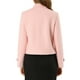 thumbnail image 3 of REFINED ATTIRE Abrigo corto de mujer con solapa, cierre de botón de un solo pecho, color rosa, talla XS, 3 of 8