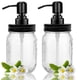 thumbnail image 2 of Paquete de 2 dispensadores de jabón Mason Jar – Dispensador de jabón de vidrio transparente de 16 oz de espesor con bomba de acero inoxidable a prueba de óxido y tapa para dispensadores de líquido/jab, 2 of 5