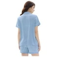 thumbnail image 7 of Cooling Pajamas Shorts Set Lightweight Button Down Women Summer Ultra Soft Stretchy Silk Sleepwear, 7 of 7