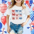 thumbnail image 2 of Phcqqok Fourth of July Shirt Girls T-Shirt Independence Day Short Sleeve Top with Flag Print Casual Comfortable Tee for Toddler Kids Age 3-13 Years 4-5 Years, 2 of 4