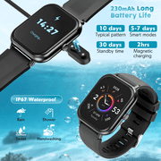 OWNTECH 1.83 Smart Watch, Bluetooth Answer/Make Calls/Message Reminder, 120+ Sports Modes, IP67 Waterproof Fitness Watches for Android and iPhone,Black