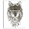 thumbnail image 2 of Funny indian Wolf Warrior Watercolor - Contemporary Animal Art Canvas, 2 of 3