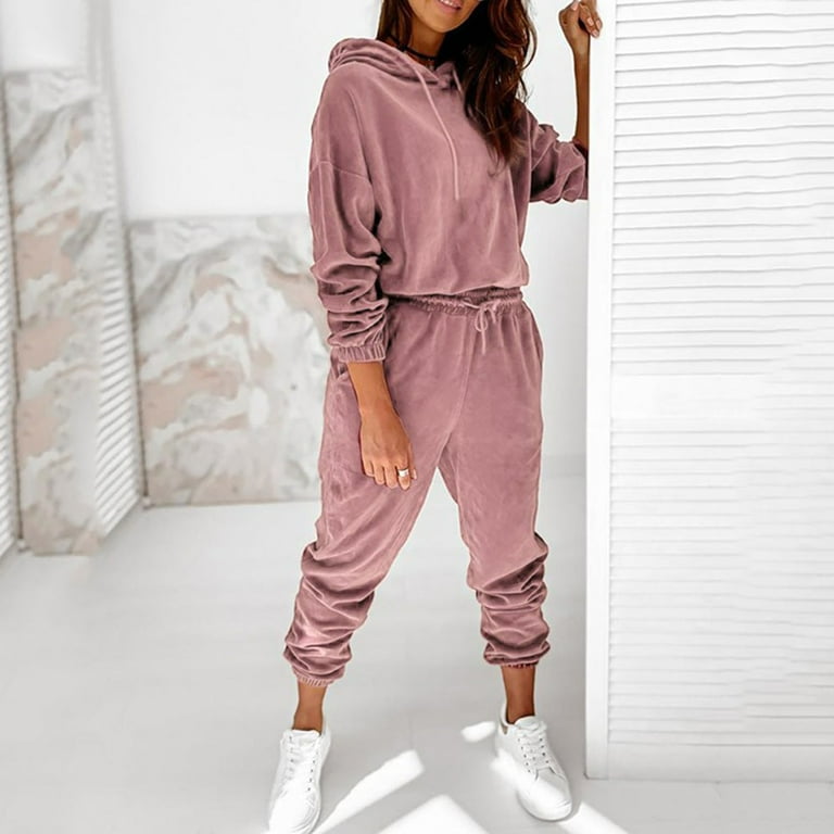 HSMQHJWE Pant Suits For Women Dressy Elegant Pant Suit Women Dressy Formal  Womens Color Block 2 Piece Outfit Hooded Sweatshirt Sweatpants Long Sleeve  Hooded Collar Tops And Long Pants Tracksuit Sweat 
