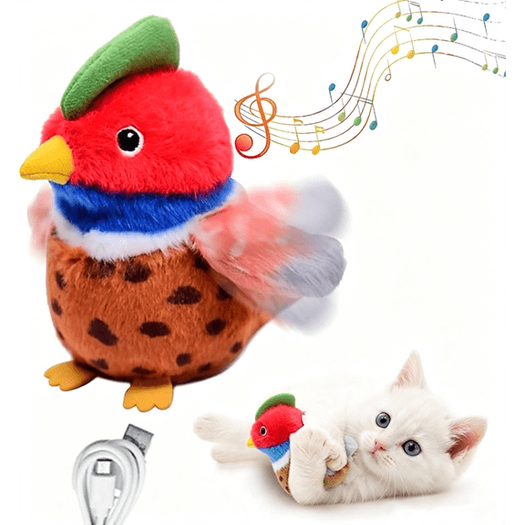 LANHUE Interactive Cat Toys for Indoor Cats, No Flying, Flapping Wings with Chirp Sound, Touch Activated Kitten Toys for Boredom, Rechargeable Kitty Supplies for Exercise