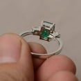 thumbnail image 4 of HeartsAndYou 1.2ct Natural Green Emerald Engagement Ring 100% 14k SOLID White Gold Trilogy, 4 of 8