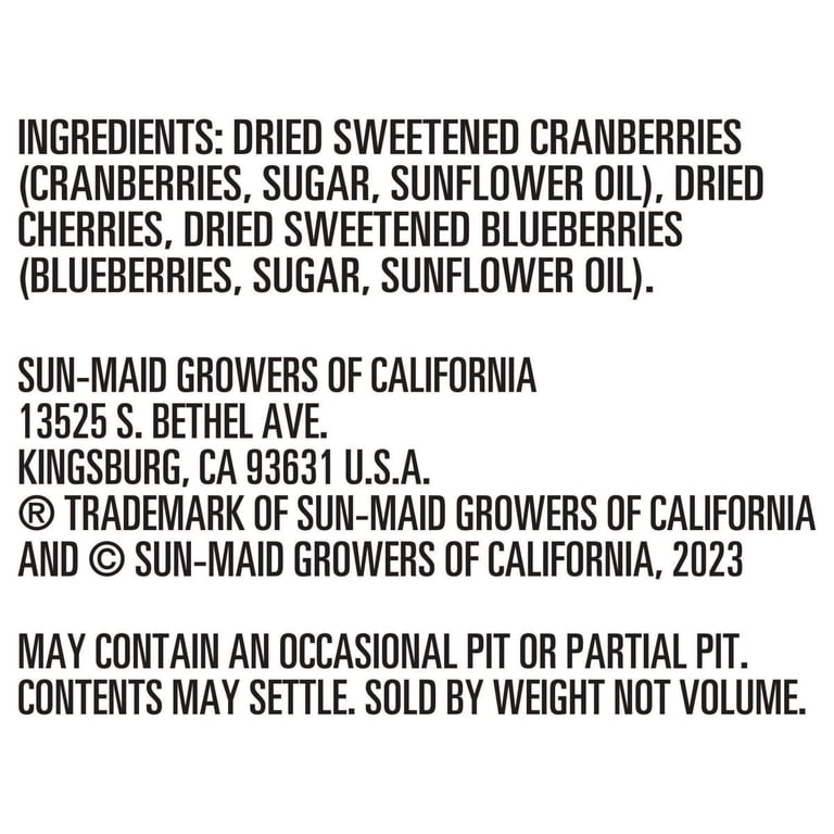 Sun-Maid¬Æ Dried Mixed Berries 15oz Resealable Zipper Bag