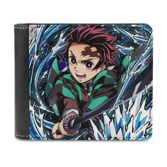 Demon Slayer Slim Bifold Wallet Purse Leather Wallets for Men Women Card Holder Wallets - Thin & Stylish