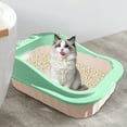 thumbnail image 6 of Cat Litter Box, 24x18x12 In Semi-Enclosed Oversized Litterbox With Tray - Light Blue Odor-Proof Cat Pan, 6 of 6