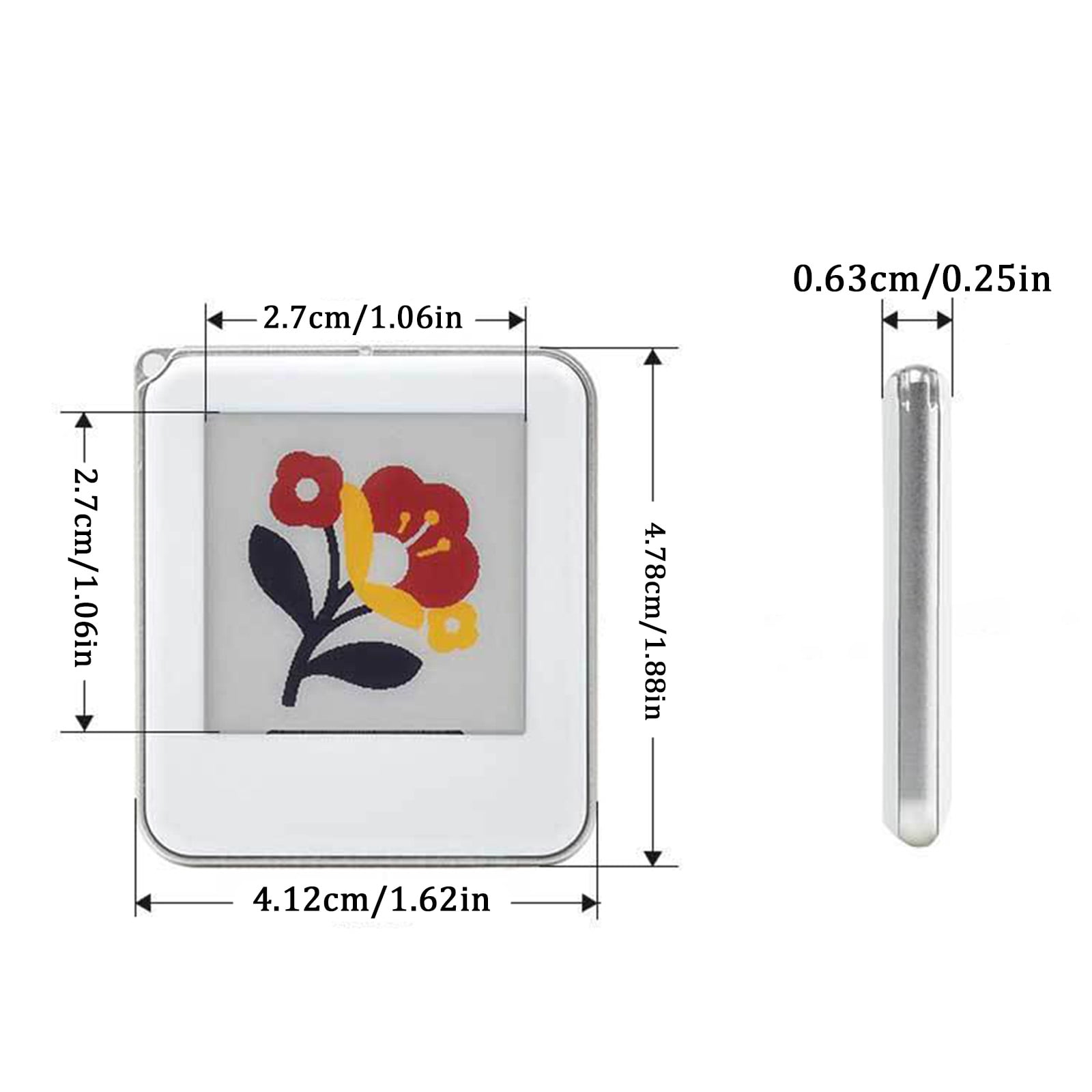 1.54 Inch NFC E-Ink Display Tag - Battery-Free Electronic Paper Screen, Rewritable Smart Label with Yellow Black White Red Colors, Compatible with NFC Enabled Smartphones