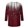 thumbnail image 5 of Yuanlook 3/4 Sleeve Shirts for Women Business Casual Tops Fall Fashion Clothes Plus Size Outfits - Wine - S, 5 of 9
