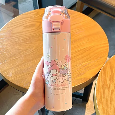 

cartoon kuromi My melody Cinnamoroll anime thermos cup portable cute water cup outdoor home campus kawaii new style