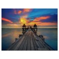 thumbnail image 2 of Grand Pont en Bois vers le Soleil Lointain - Impression sur Toile Paysage Marin, 2 of 3