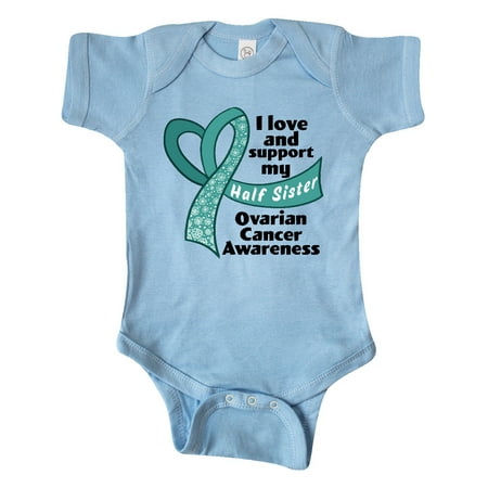 

Inktastic Ovarian Cancer Awareness I Love and Support My Half Sister Gift Baby Boy or Baby Girl Bodysuit