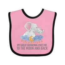 Inktastic My Great Grandma Loves Me to the Moon and Back Elephants Boys or Girls Baby Bib