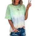 thumbnail image 1 of Nlfie Femmes Cravate Teints Imprimés Manches Courtes Col Rond Pull-Overs, 1 of 2