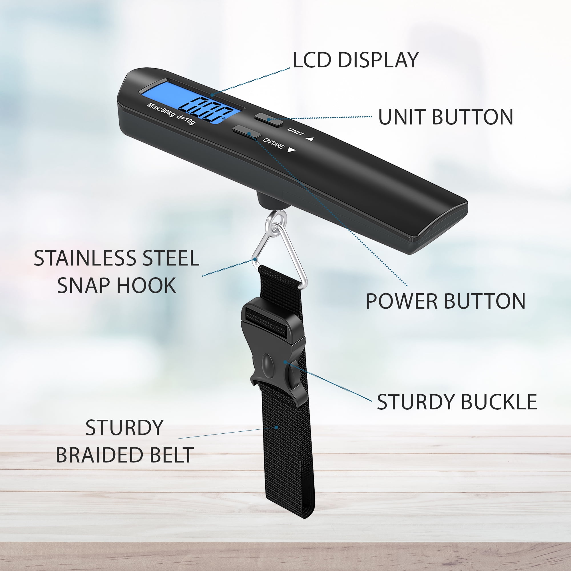 Protege Luggage Scale with AAA batteries