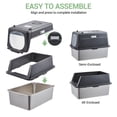 thumbnail image 3 of Enclosed Stainless Steel Cat Litter Box with Lid, Deep Pan Cat Litter Box with Scoop, Odor-Controlled Cat Toilet for Indoor Cats, 3 of 7