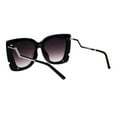 thumbnail image 4 of SA106 Double Frame Rectangular Oversize Cat Eye Sunglasses Black Silver, 4 of 4