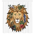 thumbnail image 3 of Ambesonne Animal Print Shower Curtain, Lion with Flower, 69"Wx84"L, Brown, 3 of 5
