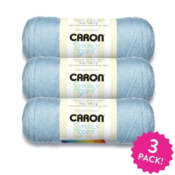 Caron Simply Soft 4 Medium Acrylic Yarn, Soft Blue 6oz/170g, 315 Yards