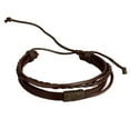 thumbnail image 6 of EHJRE Coomfortable PU Leather Braided Cord Bracelet With Drawstring Adjustable Tie Coffee, 6 of 9