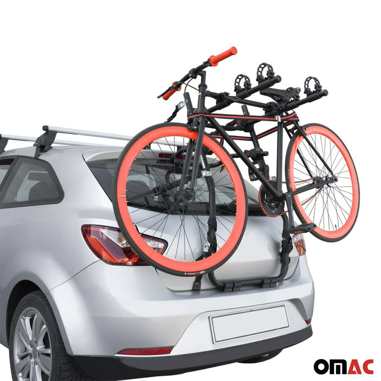 OMAC 3 Bike Rack for Ford Escape 2020-2023, Car Trunk Mount Bicycle Carrier  99 Lbs Load Foldable, All Weather, Durable Steel, Black 